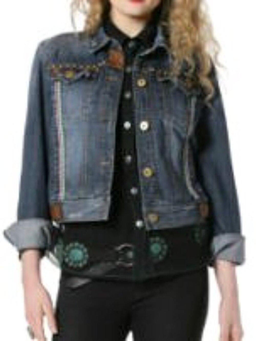 Double D Ranch Shadowflax Trucker Denim Jean Jacket Embroidered - Vintage Style - Picture 2 of 11